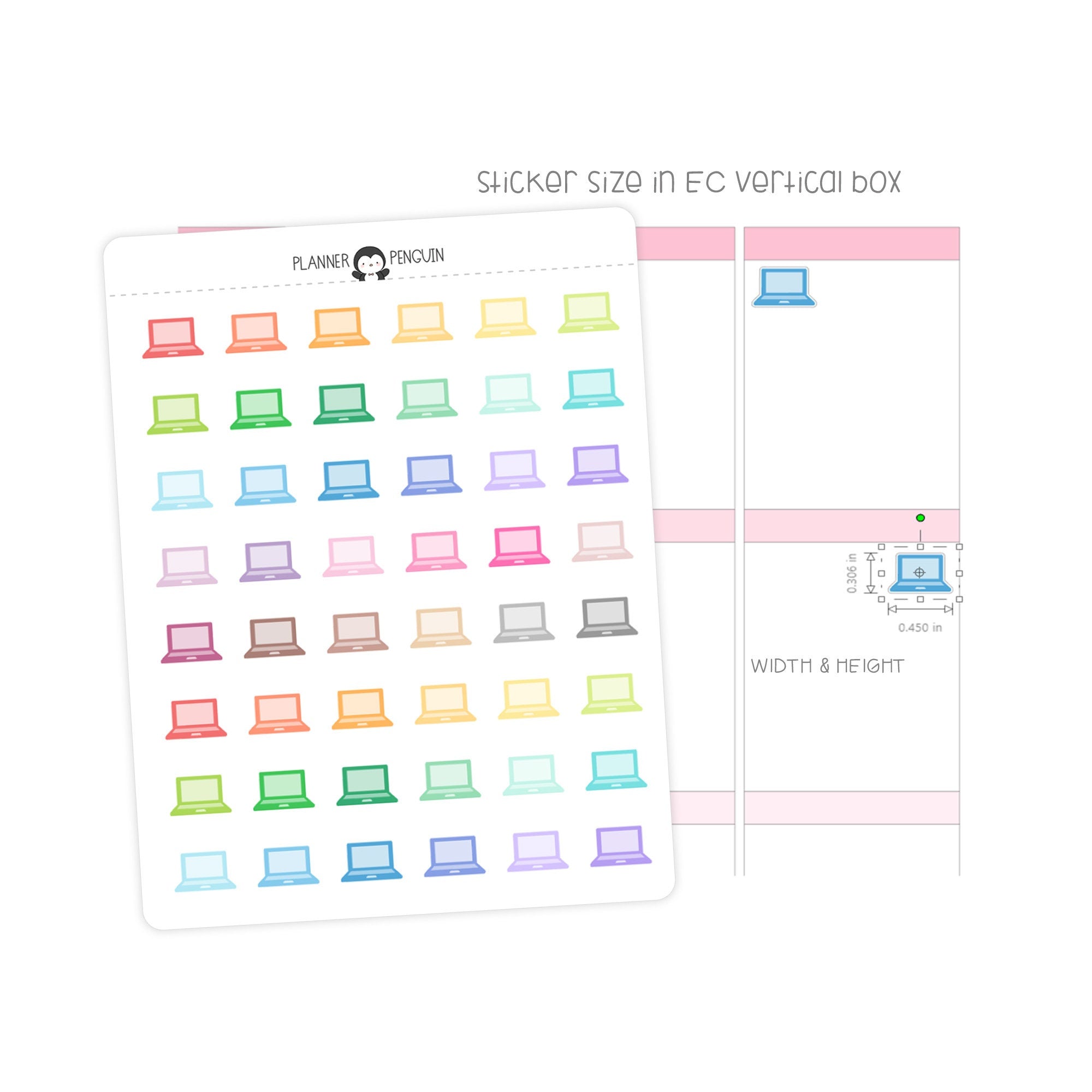 Laptop Work - Icon Planner Stickers
