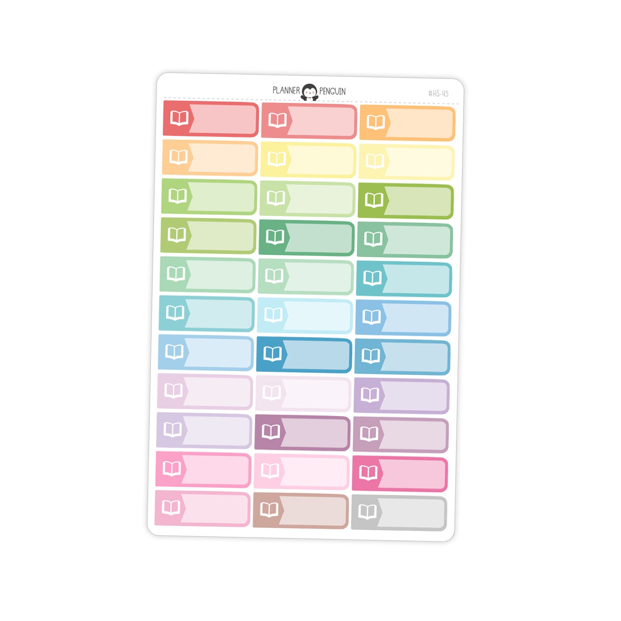 Book Library Quarter Box Planner Stickers