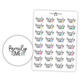 Family Time - Icon Script Stickers