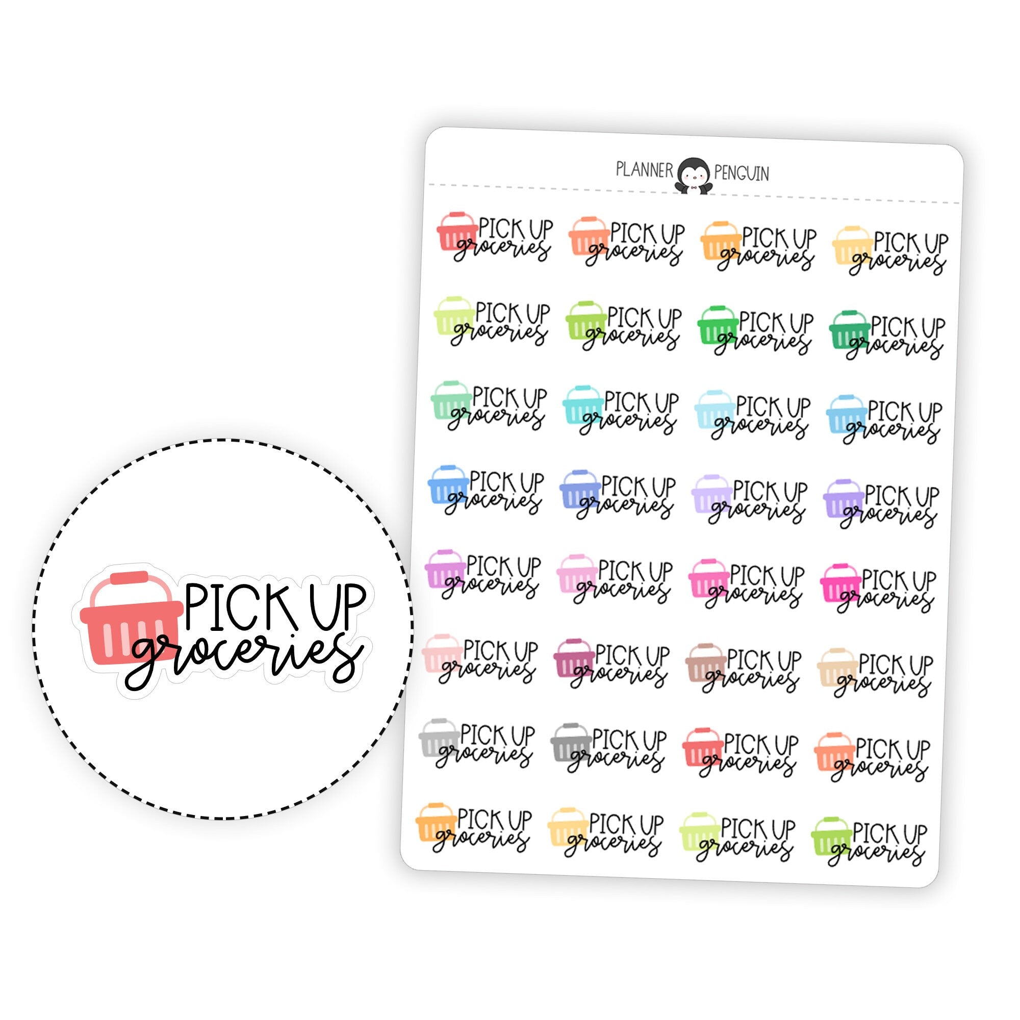Pick up Groceries - Icon Script Stickers