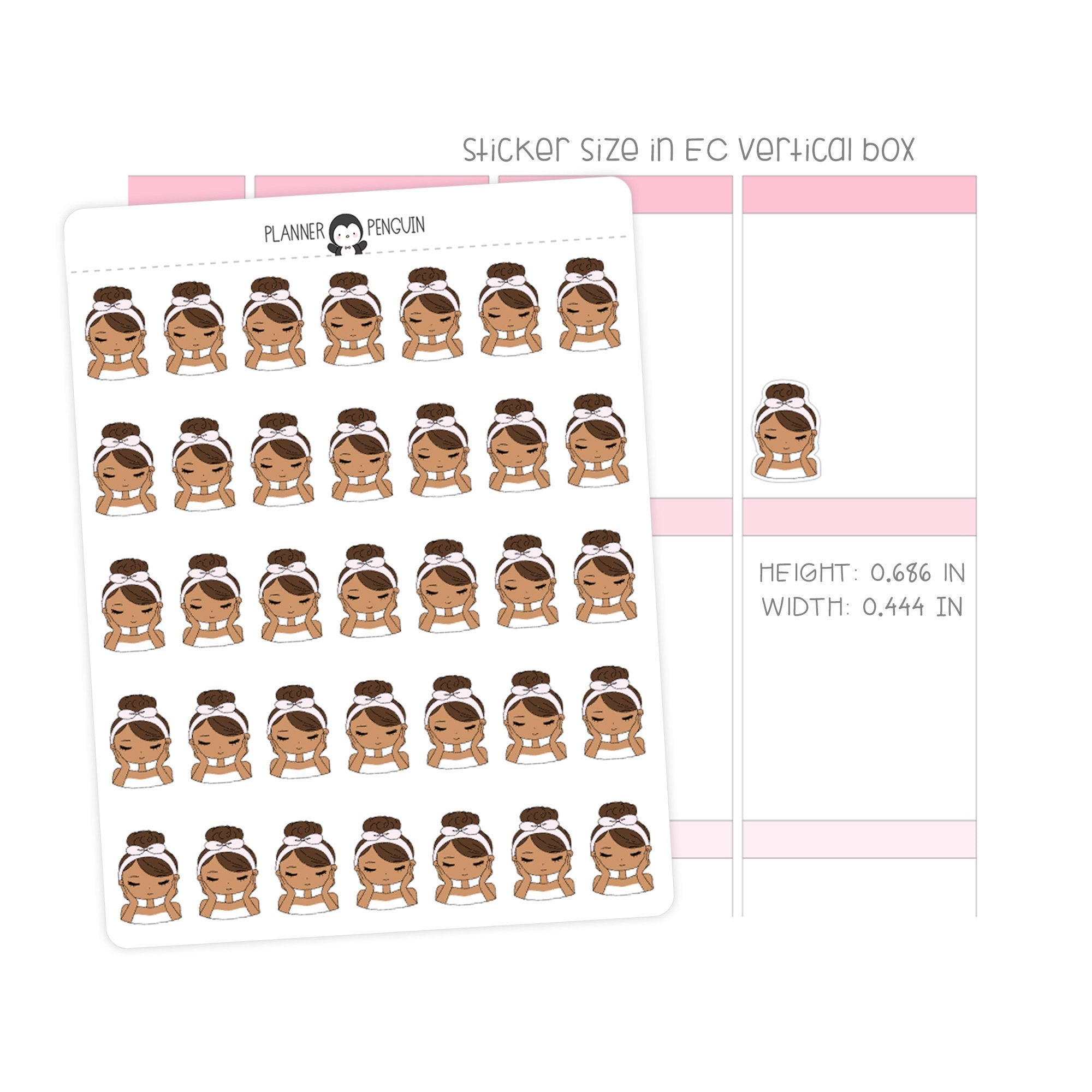 Skincare Me Time girl - Icon Planner Stickers// #189