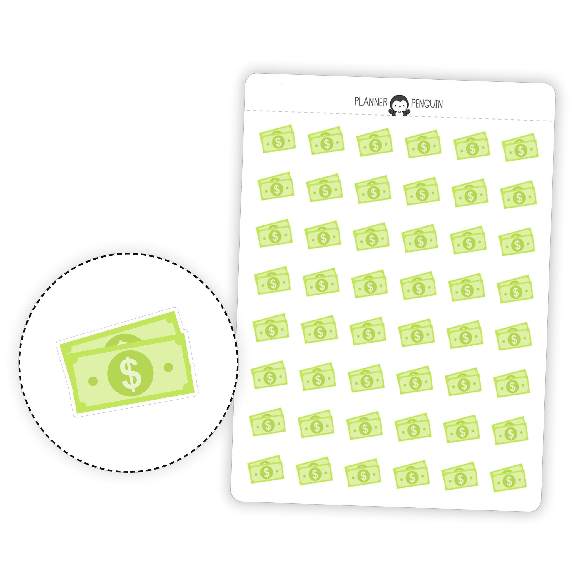 Dollar Bill Note - Icon Planner Stickers // #IC-07 – Plannerpenguin