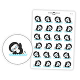 Swimming Penguin Planner Stickers