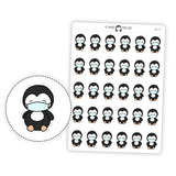 Face Mask Self Care Penguin Planner Stickers