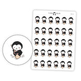 Sweeping Cleaning Penguin Planner Stickers