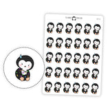 Christmas Lights Penguin Planner Stickers