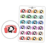 Lazy Day Nap Penguin Planner Stickers