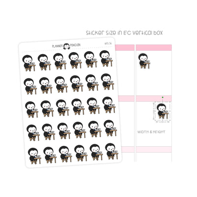 Work Study Laptop Penguin Planner Stickers // #PS36