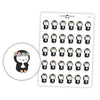 Flower Girl Penguin Planner Stickers // #PS29