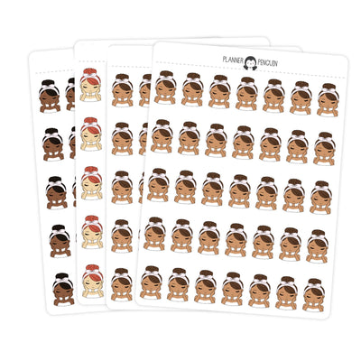Skincare Me Time girl - Icon Planner Stickers// #189