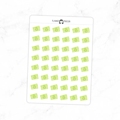 Dollar Bill Note - Icon Planner Stickers// #IC-07