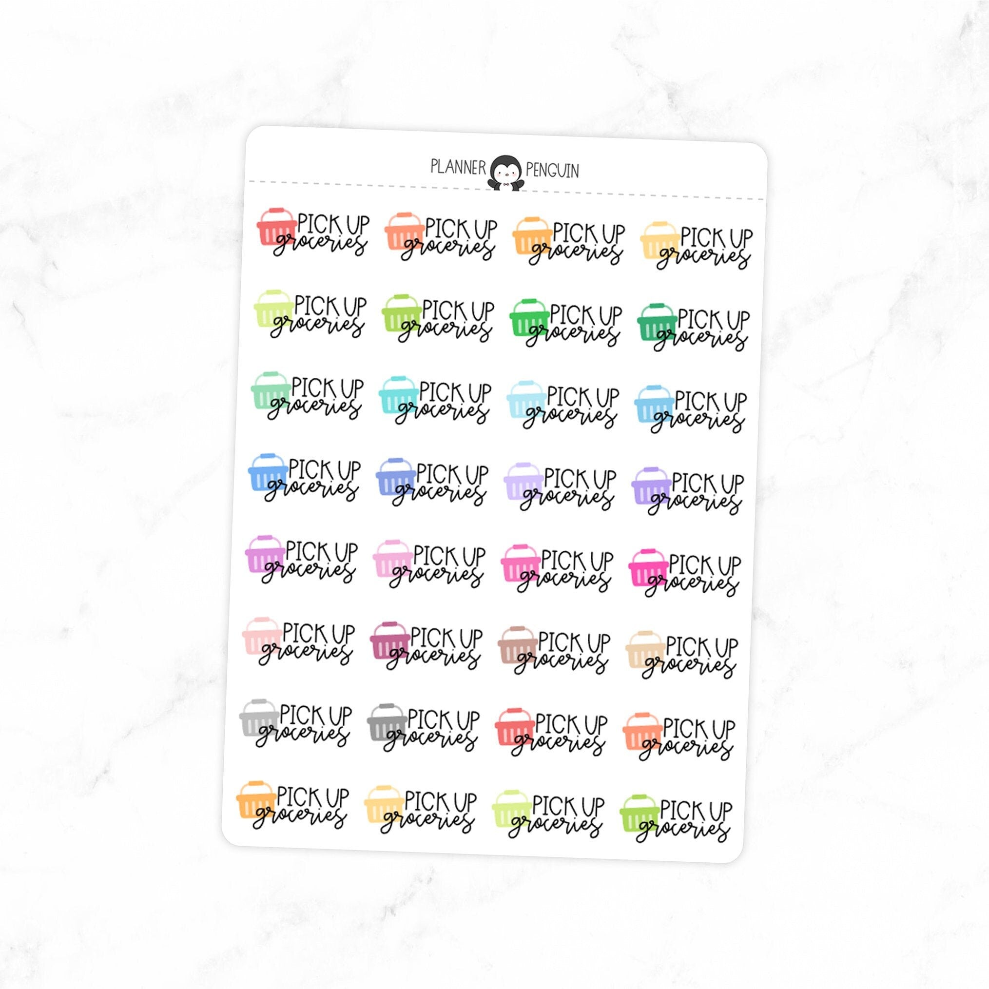 Pick up Groceries - Icon Script Stickers