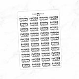Morning Routine Evening Routine Typography stickers