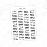 Speech Therapy Typography stickers