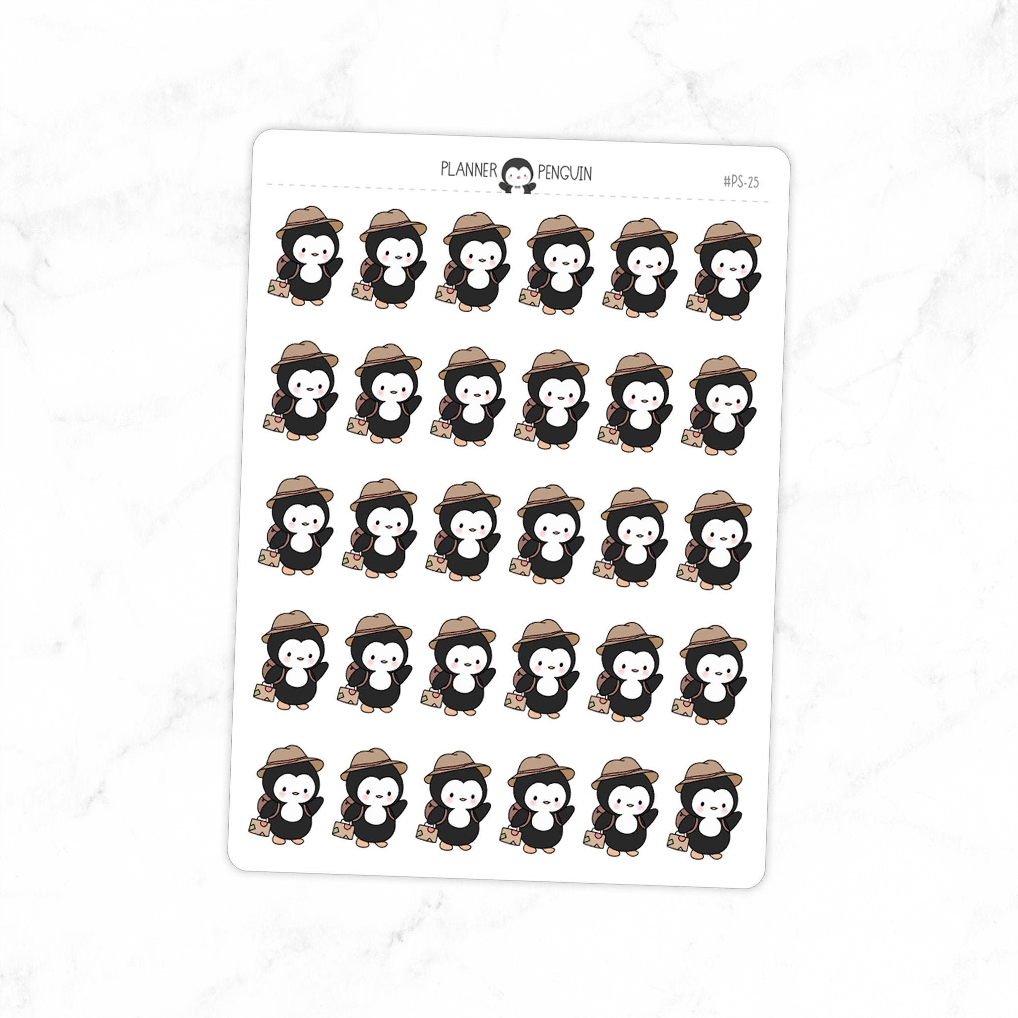 Adventure Travel Penguin Planner Stickers