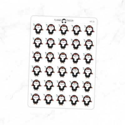 Workout Gym Penguin Planner Stickers // #PS08