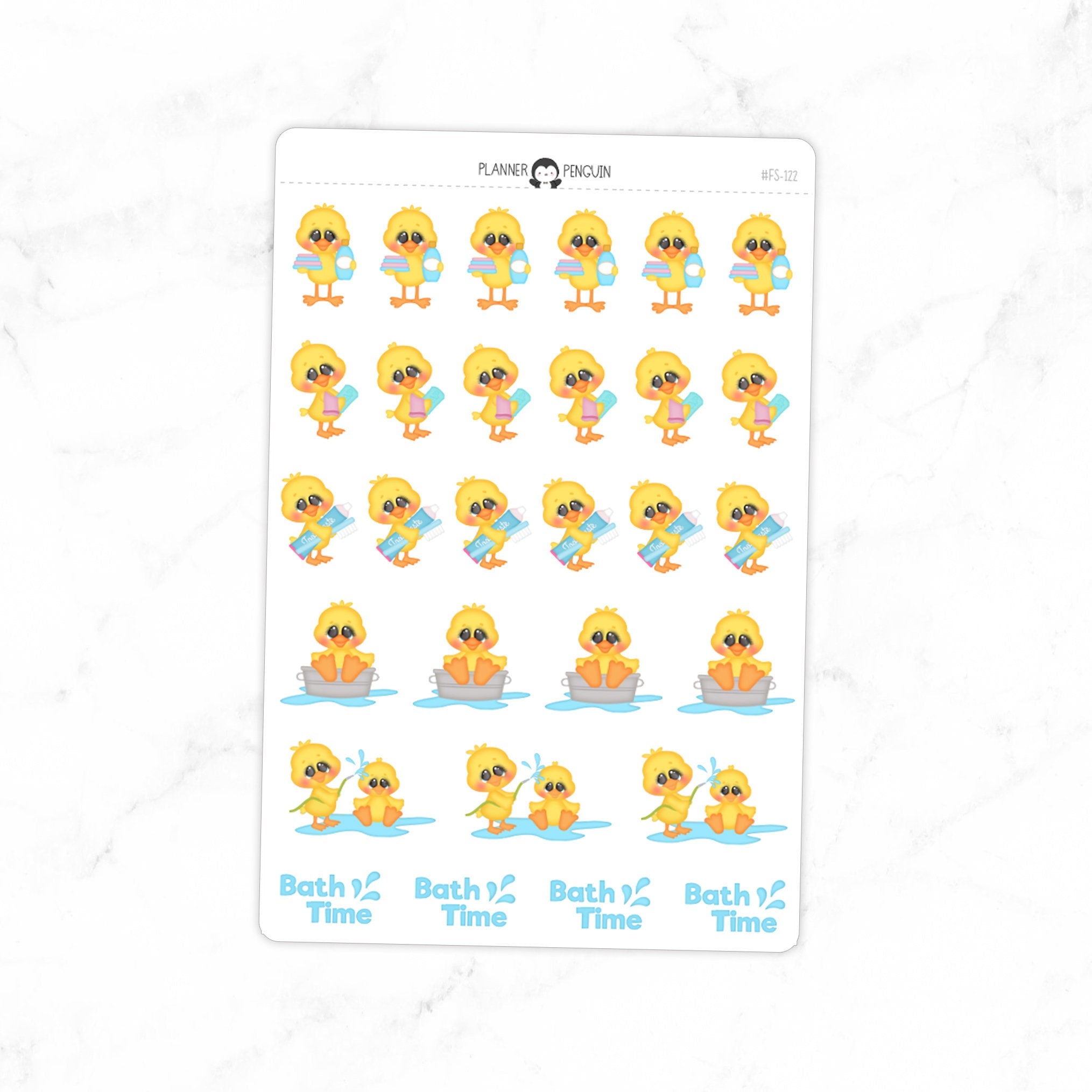 Rubber Ducks Bath Time Planner Stickers