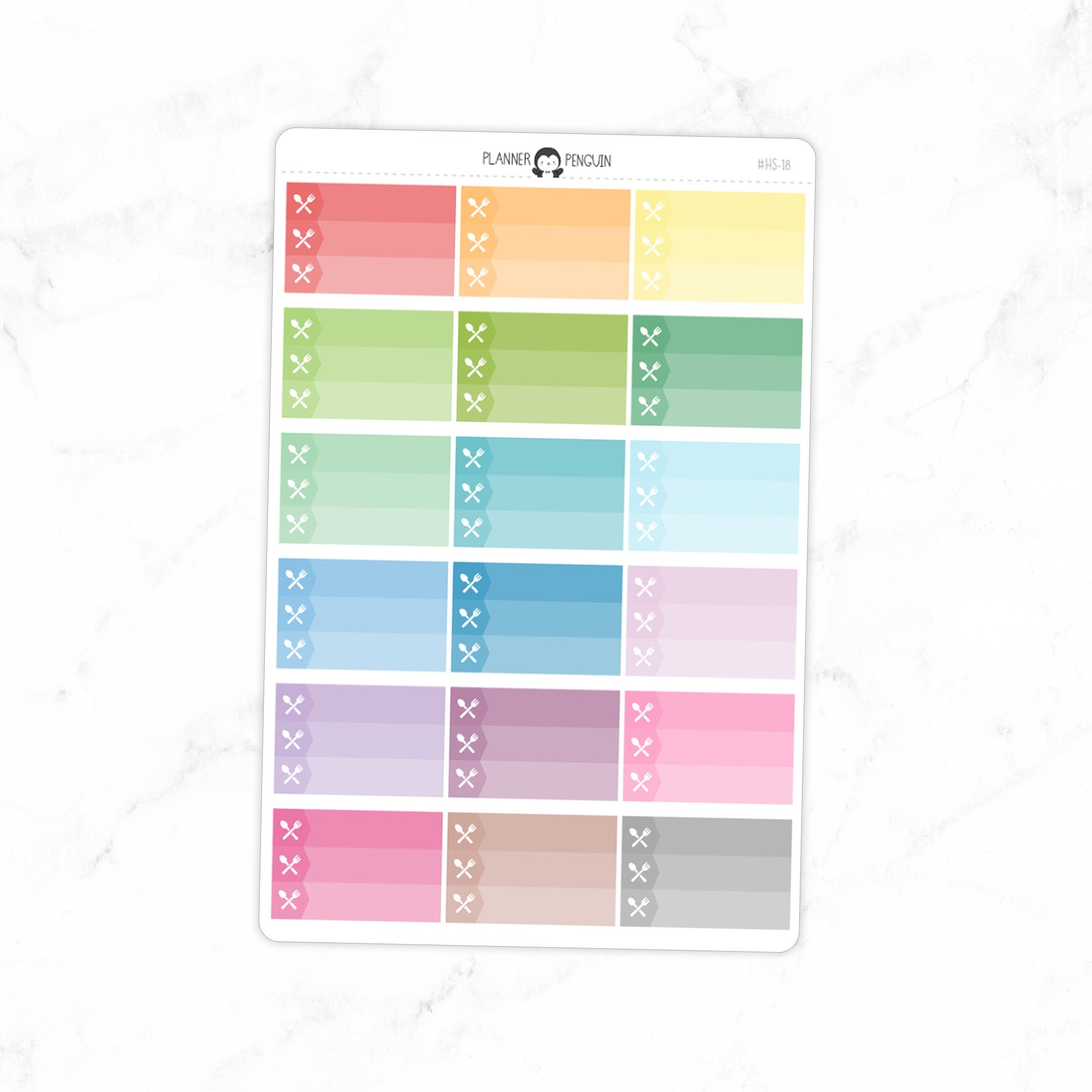 Meal Plan Half Box Planner Stickers