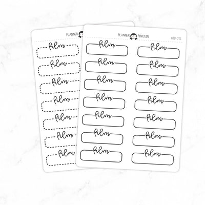 Film Script Quarter Label Box Planner Stickers // #TB-07