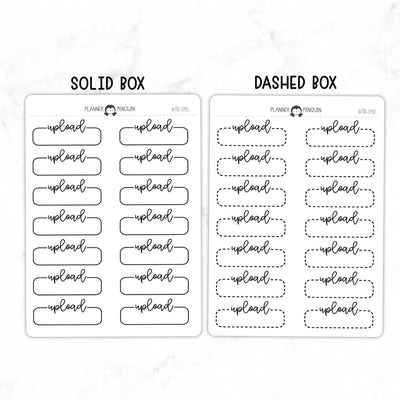 Upload Script Quarter Label Box Planner Stickers // #TB-09