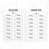 Class Script Quarter Label Box Planner Stickers // #TB-06