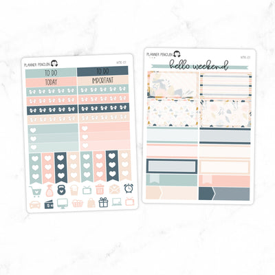 Navy and BlushMini Weekly B6 Kit// #MK-07
