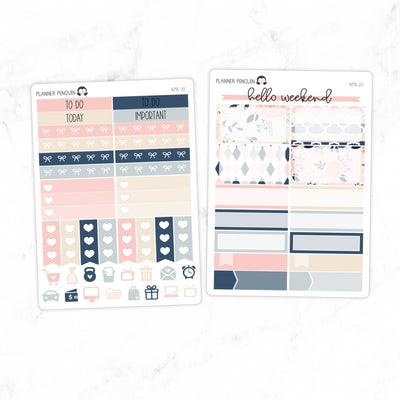 Peach And Navy Mini Weekly B6 Kit// #MK-20