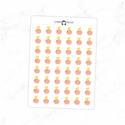 Piggy Bank Icon Planner Stickers// #IC-08