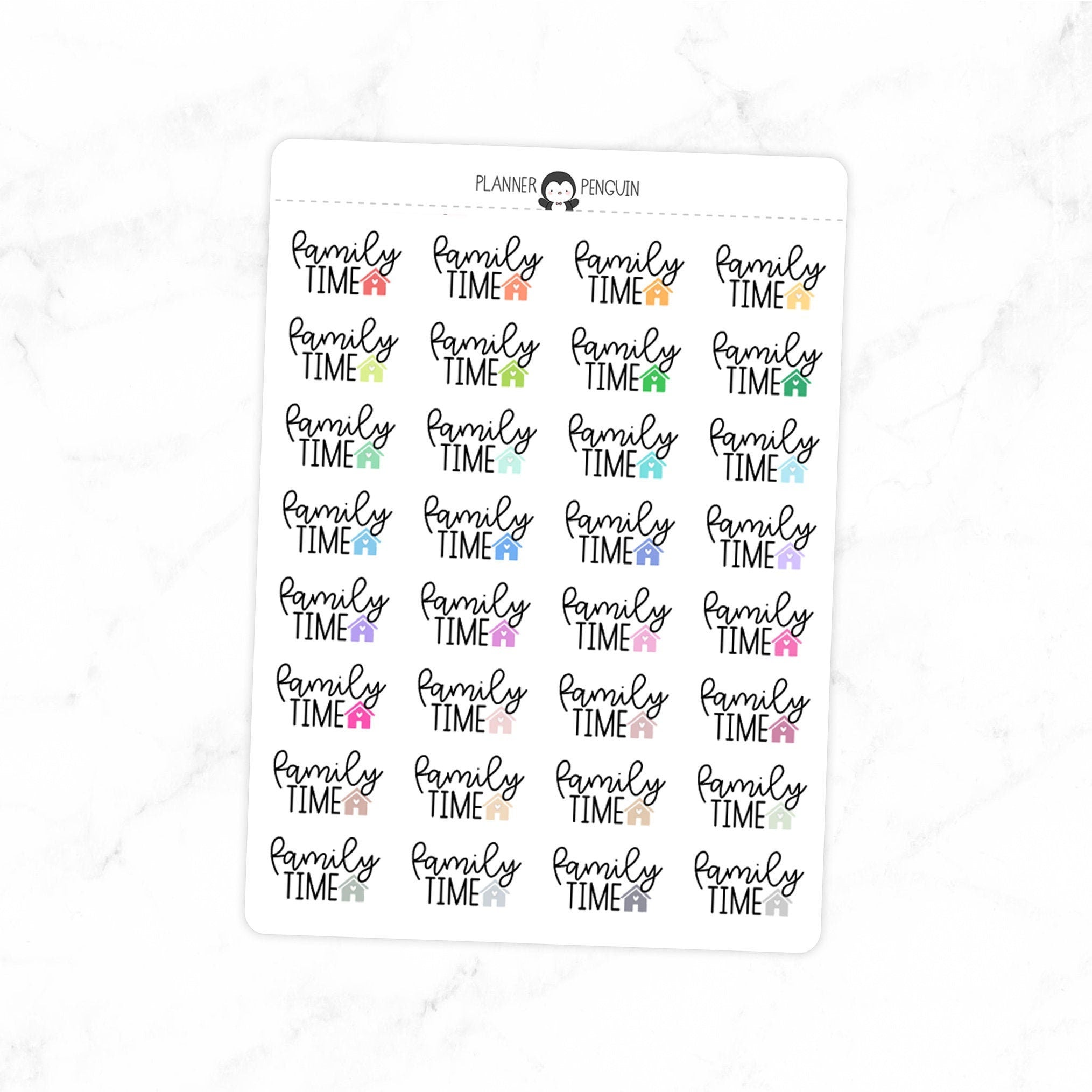 Family Time - Icon Script Stickers