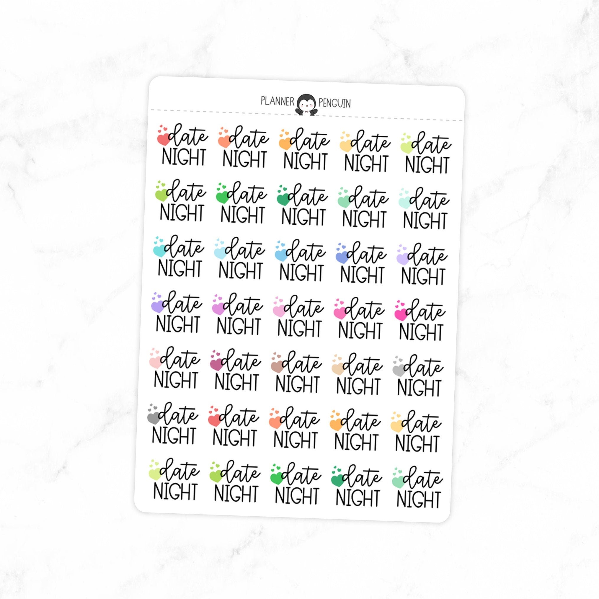 Date Night - Icon Script Stickers