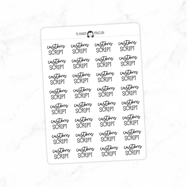 CUSTOM SCRIPT - Script Stickers // #SC-C2 – Plannerpenguin