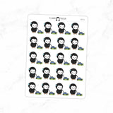 Lawn Mowing Penguin Planner Stickers