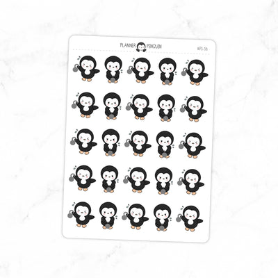 Kettlebell workout Penguin Planner Stickers // #PS38