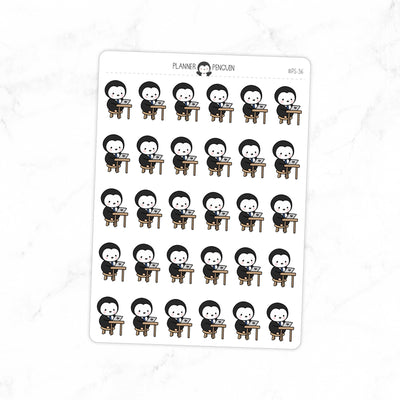 Work Study Laptop Penguin Planner Stickers // #PS36