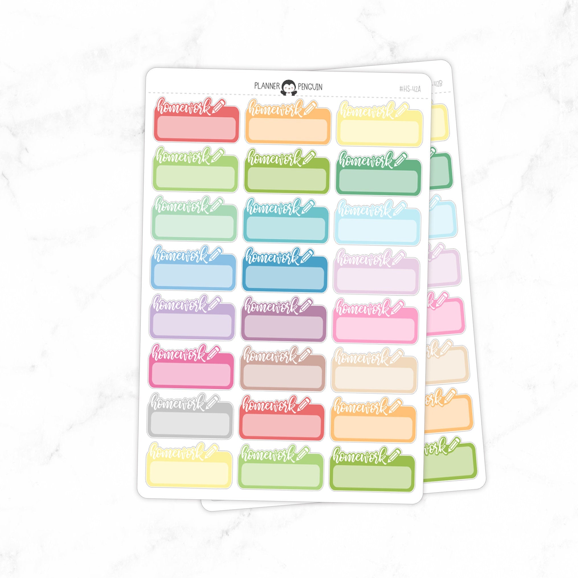 Homework School Label Planner Stickers