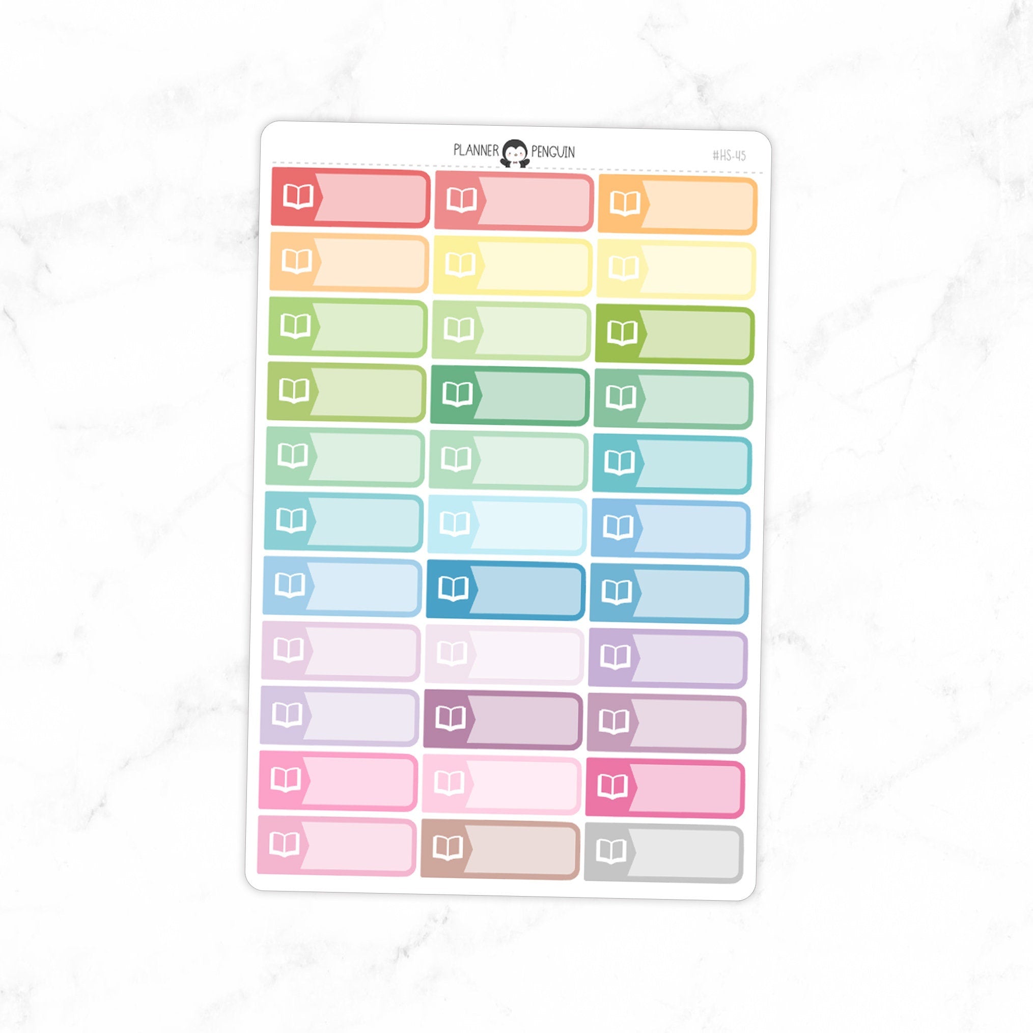 Book Library Quarter Box Planner Stickers