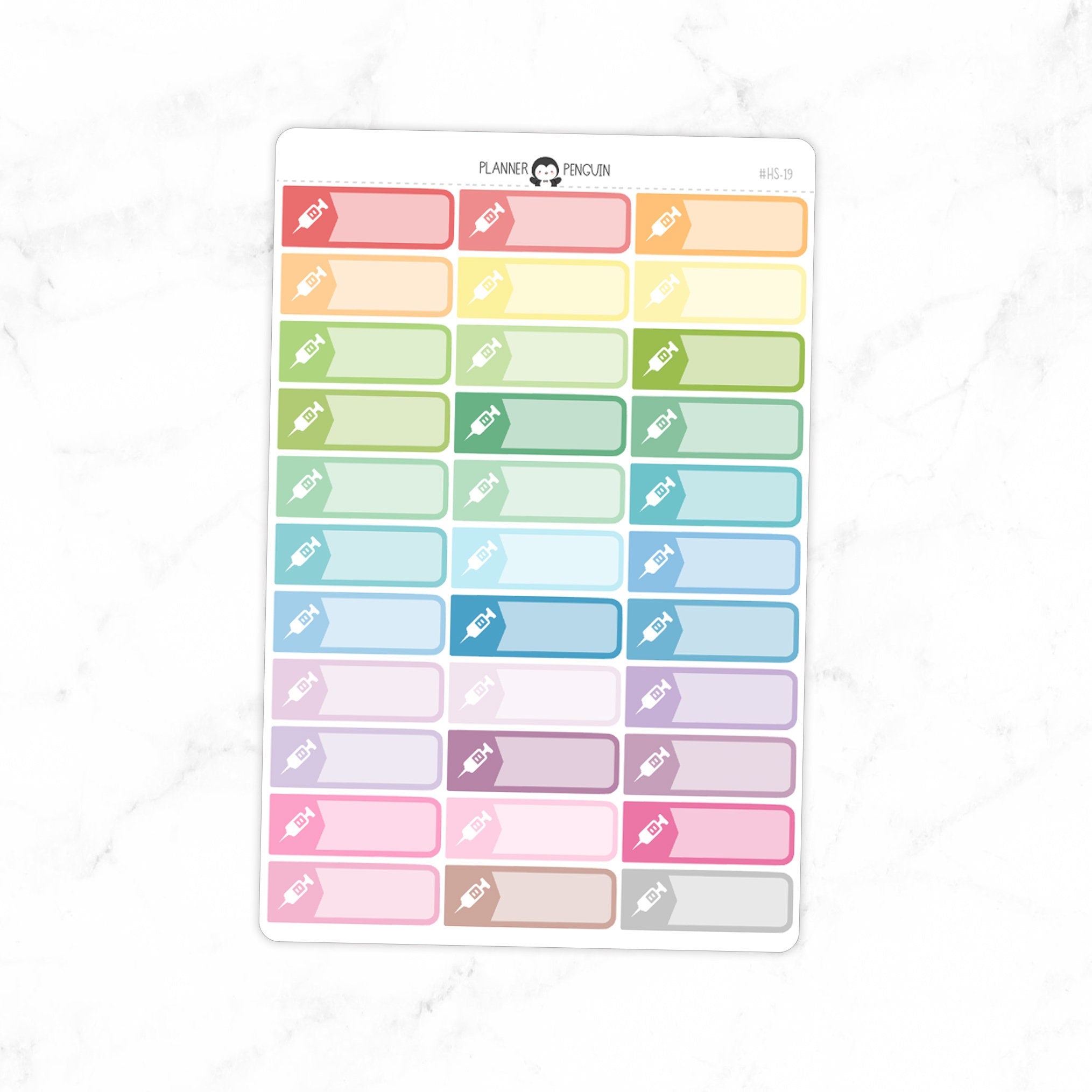 Syringe Shots Quarter Box Planner Stickers