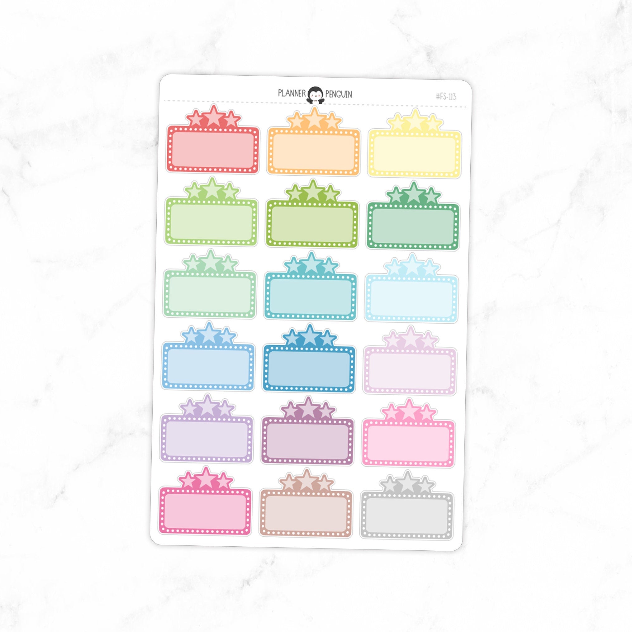 Movie Marquee Cinema Planner Stickers