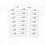 Work Script Quarter Label Box Planner Stickers