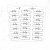 Study Script Quarter Label Box Planner Stickers // #TB-05