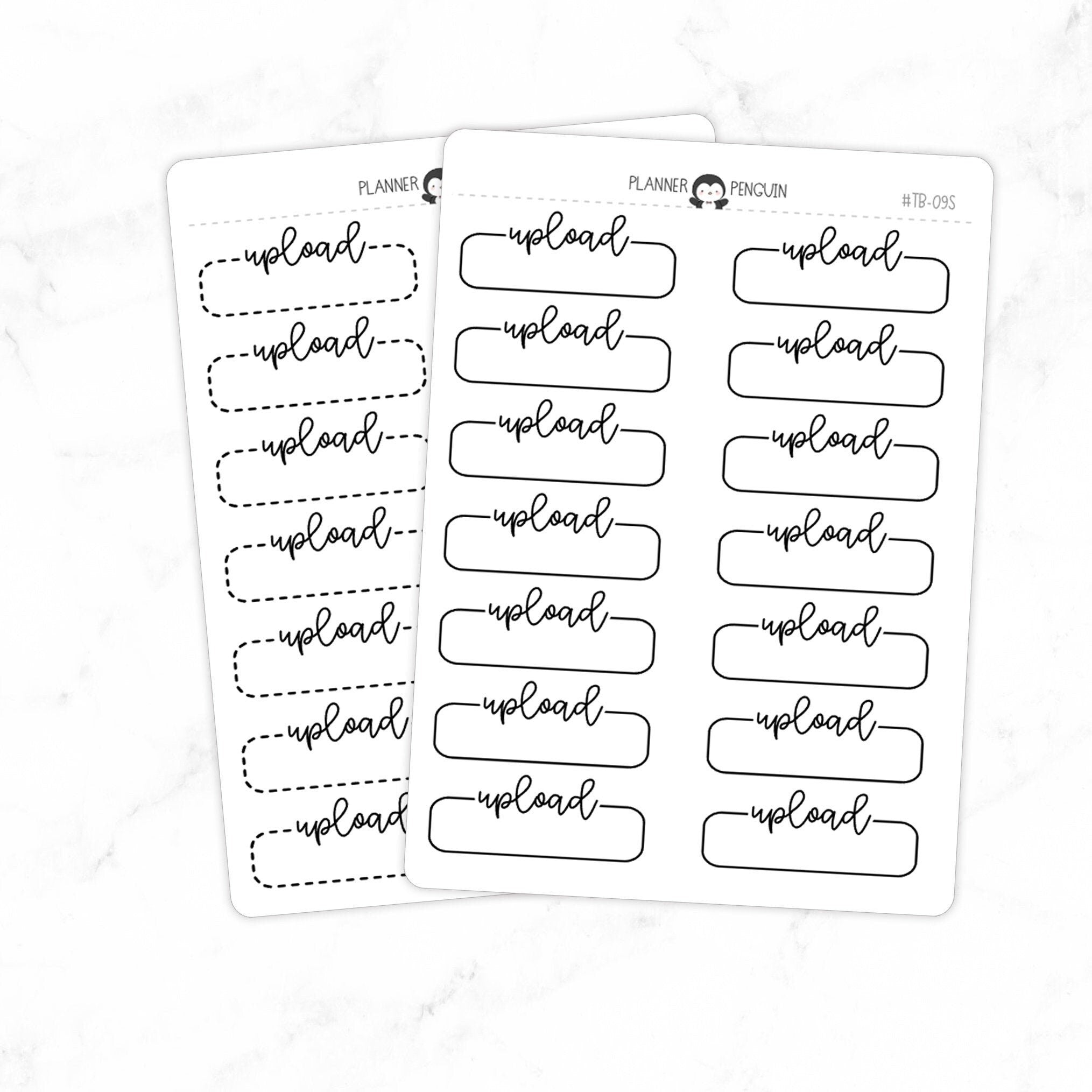 Upload Script Quarter Label Box Planner Stickers