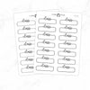 Class Script Quarter Label Box Planner Stickers // #TB-06