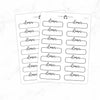 Clean  Script Quarter Label Box Planner Stickers // #TB-10