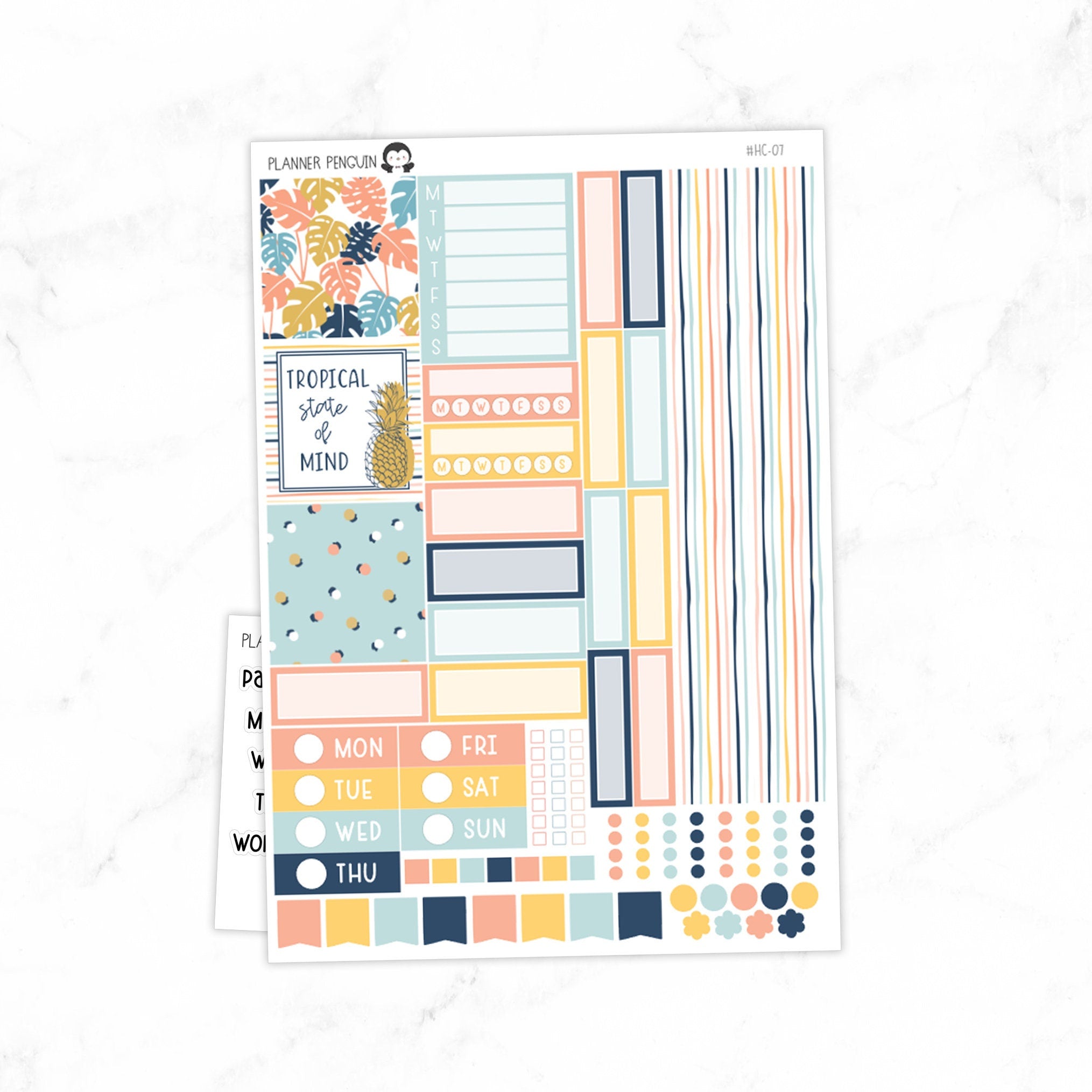 Tropical Hobonichi Cousin A5 Weekly Sticker Kit// #HC-07