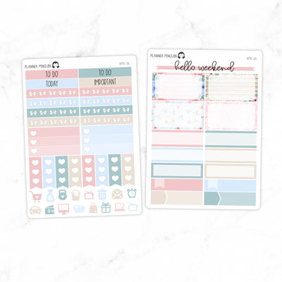 Lace and Floral Mini Weekly B6 Kit // #MK-06