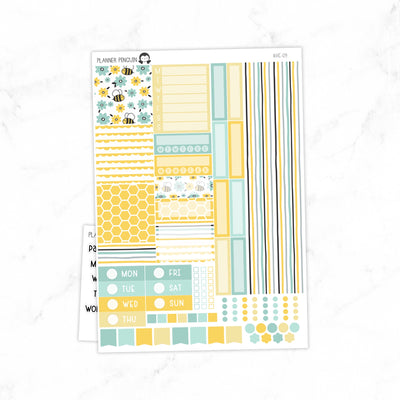 Bumble Bee Hobonichi Cousin A5 Weekly Sticker Kit// #HC-09