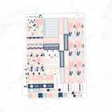 Peach And Navy Hobonichi Cousin A5 Weekly Sticker Kit// #HC-11