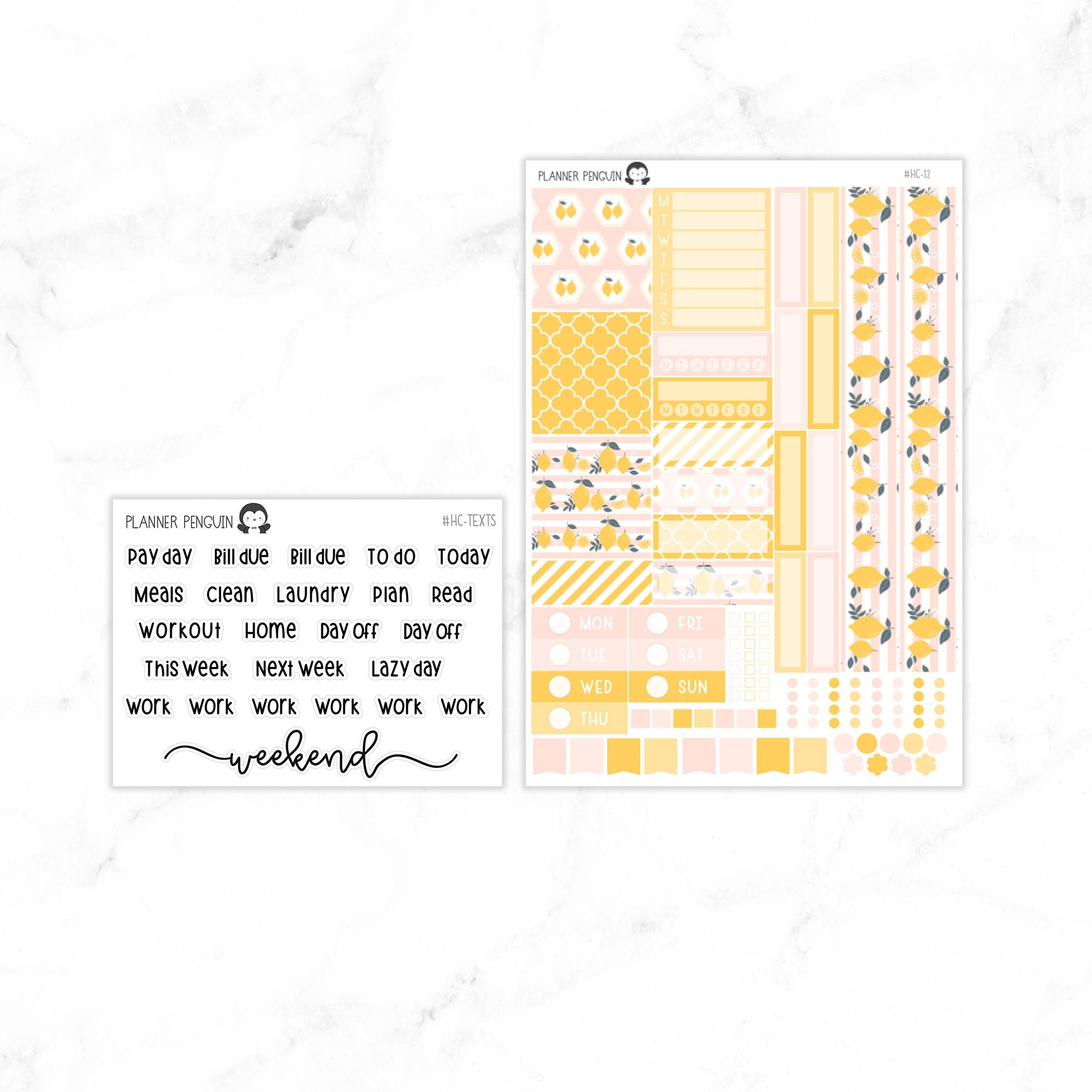 Pink Lemonade Hobonichi Cousin A5 Weekly Sticker Kit// #HC-12