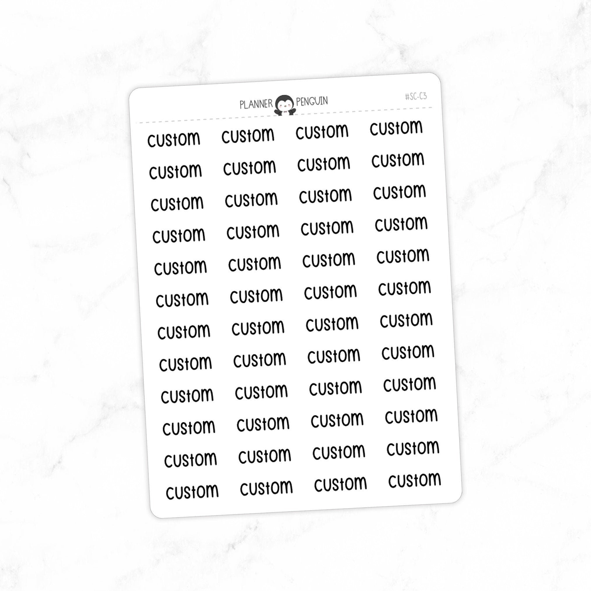 CUSTOM- Mini Script Stickers SC-C3