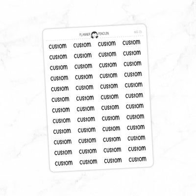 CUSTOM- Mini Script Stickers// #SC-C3